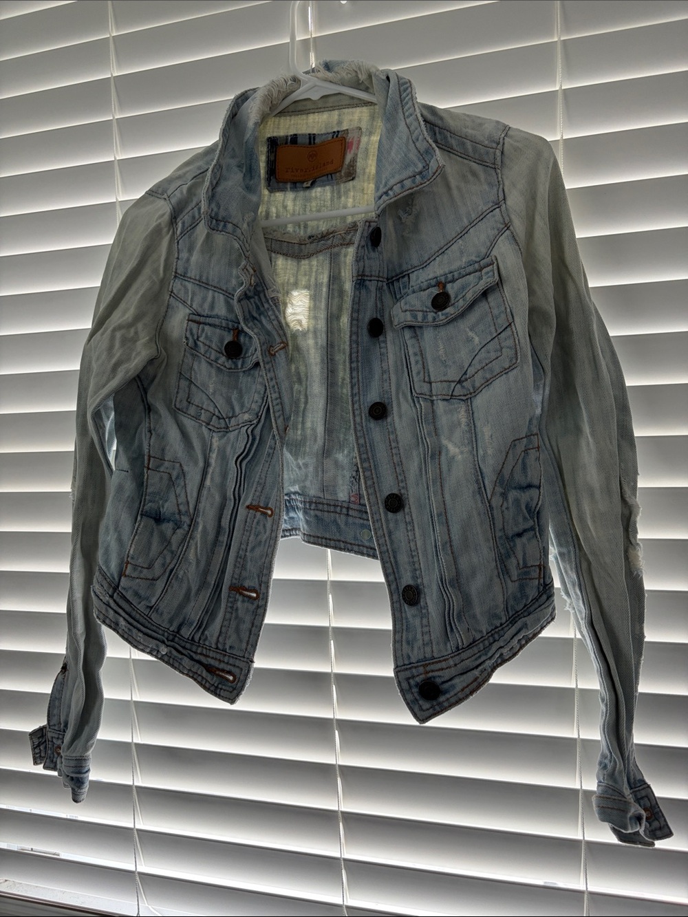 River Island Light Blue Washed Denim Jacket - Women's